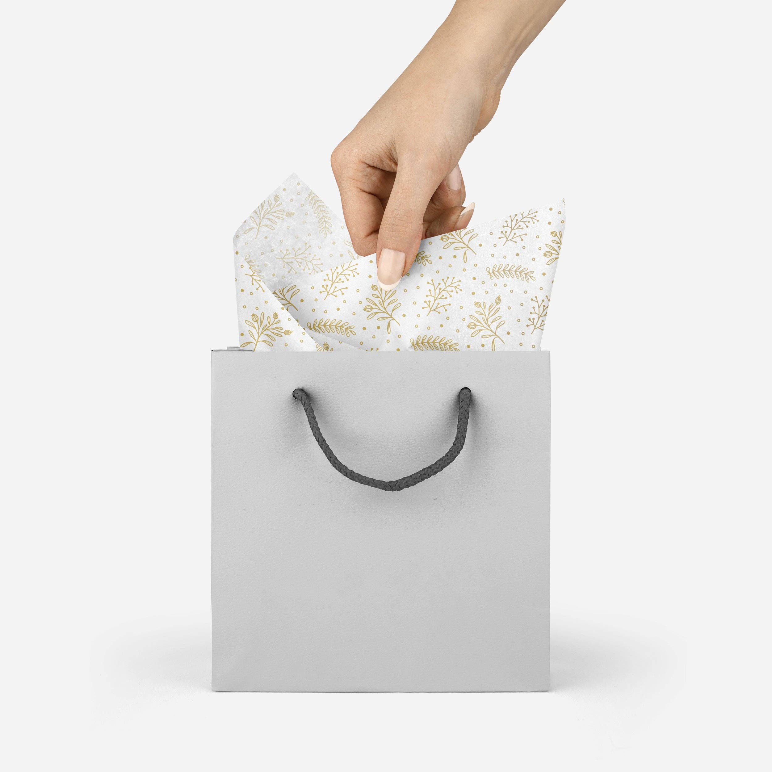 Papergem - Vente Papiers de soie - Papier de soie « Golden Winter Florals »3