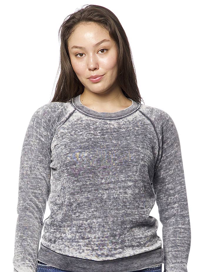 Royal Apparel - Wholesale Sweatshirt - Women's - Women's Burnout Fleece Raglan Pullover