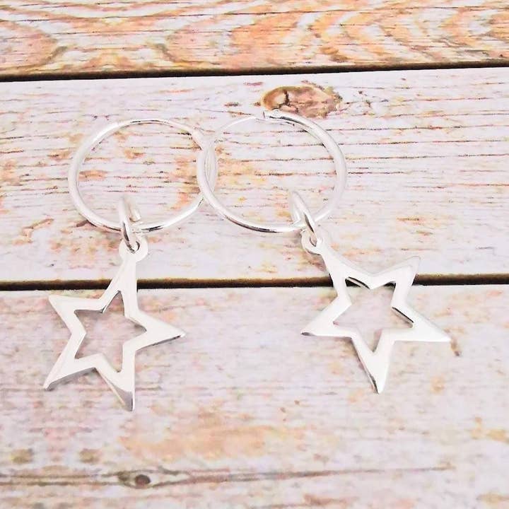 Brincos de argola em prata de 1ª Lei por atacado de Sophellie Jewellery