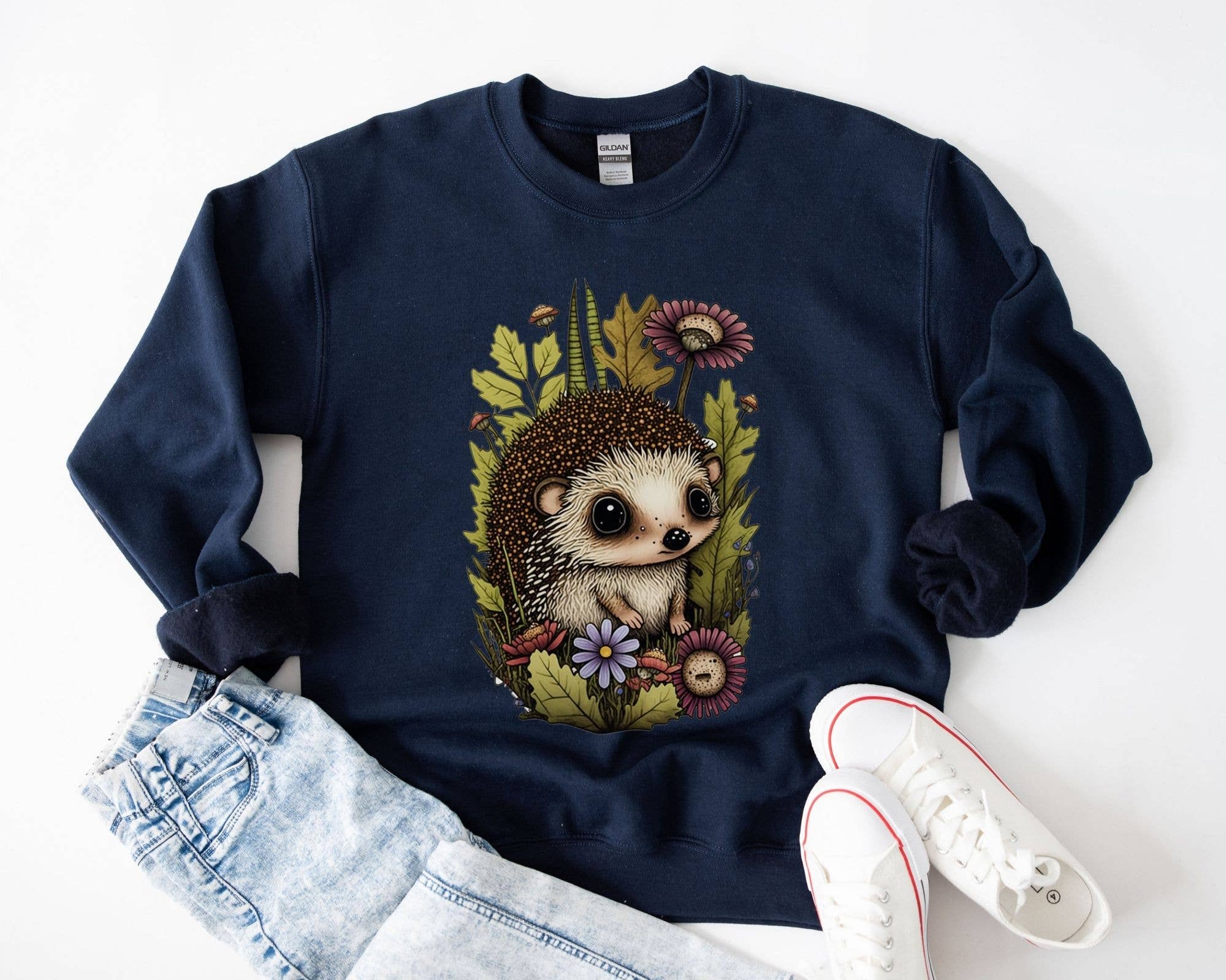 Vivtrek - Vente Sweat-shirt à imprimés – unisexe - Joli sweat-shirt Hedgehog Nature Cottagecore Lover pour bébé,1
