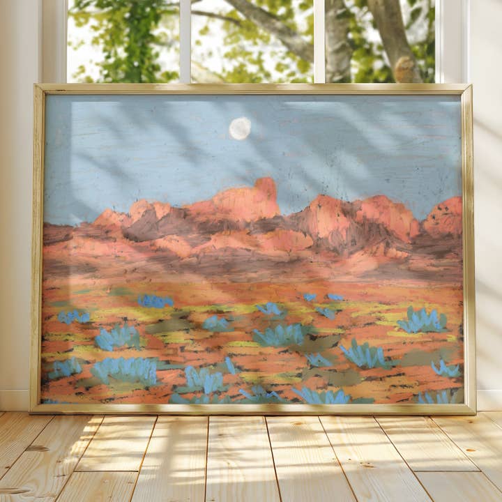 Pastel Original Big Bend National Park Art Print for wholesale by El Baker Art