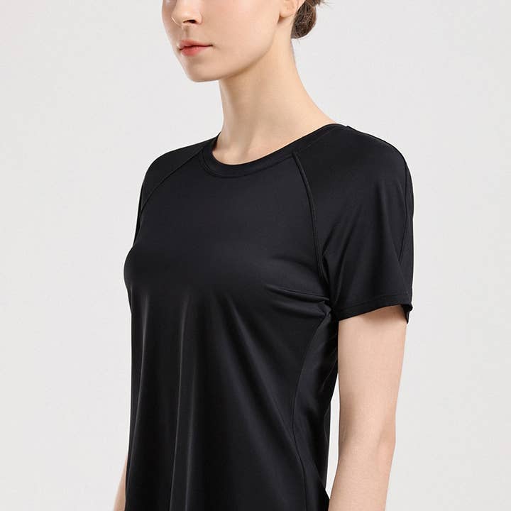 ELKLENS – wholesale Athletic top – Women′s – Loose Cool Feel Yoga Clothing Ruched Back Fitness Clothing1