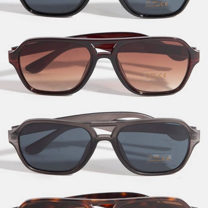 Modern Plastic Aviator Frame Sunglasses Set for wholesale by Collections by Fame Accessories