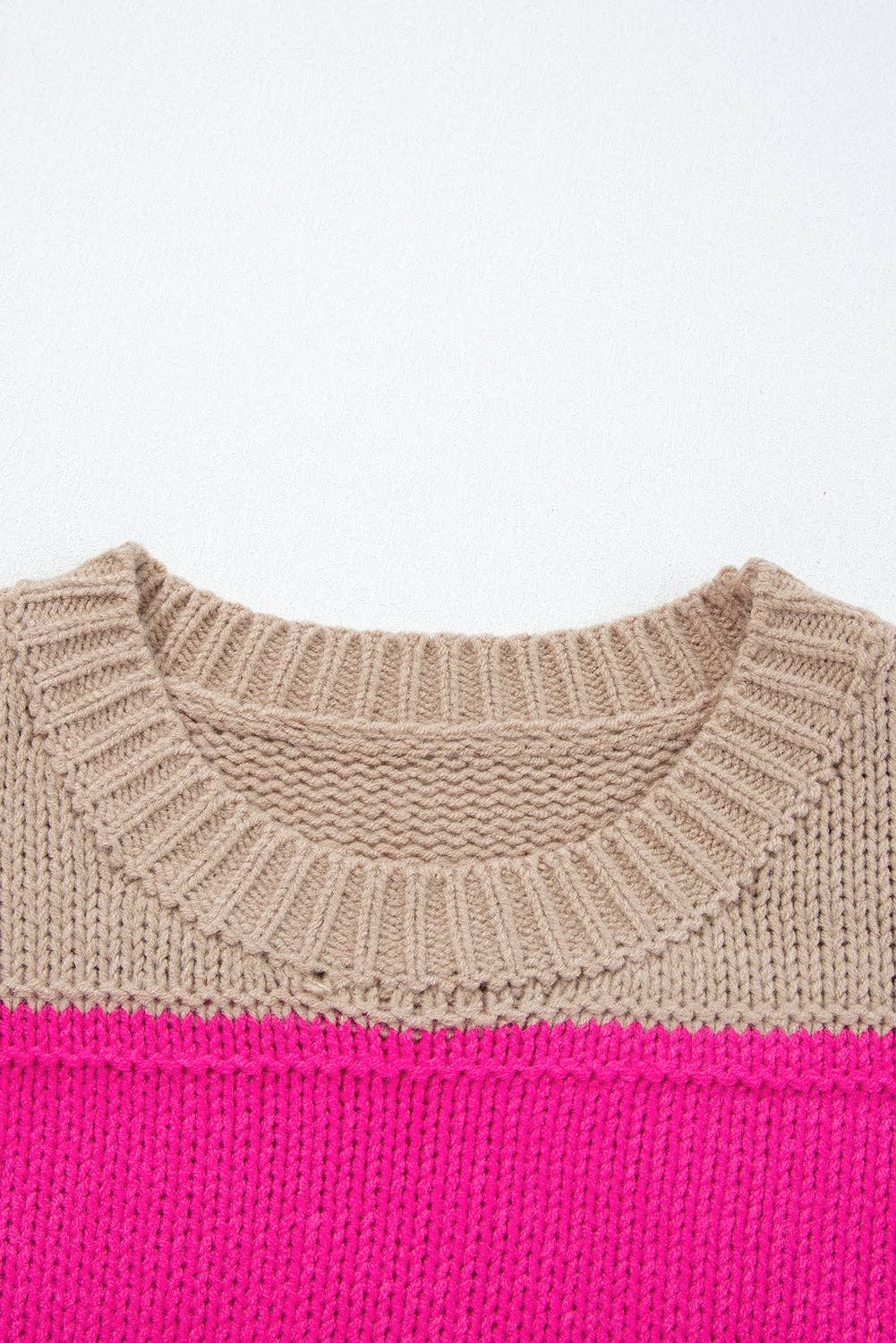PRETTY BASH - Wholesale Knit Sweater - Women's - Plus Size Stripe Colorblock Drop Shoulder Sweater11