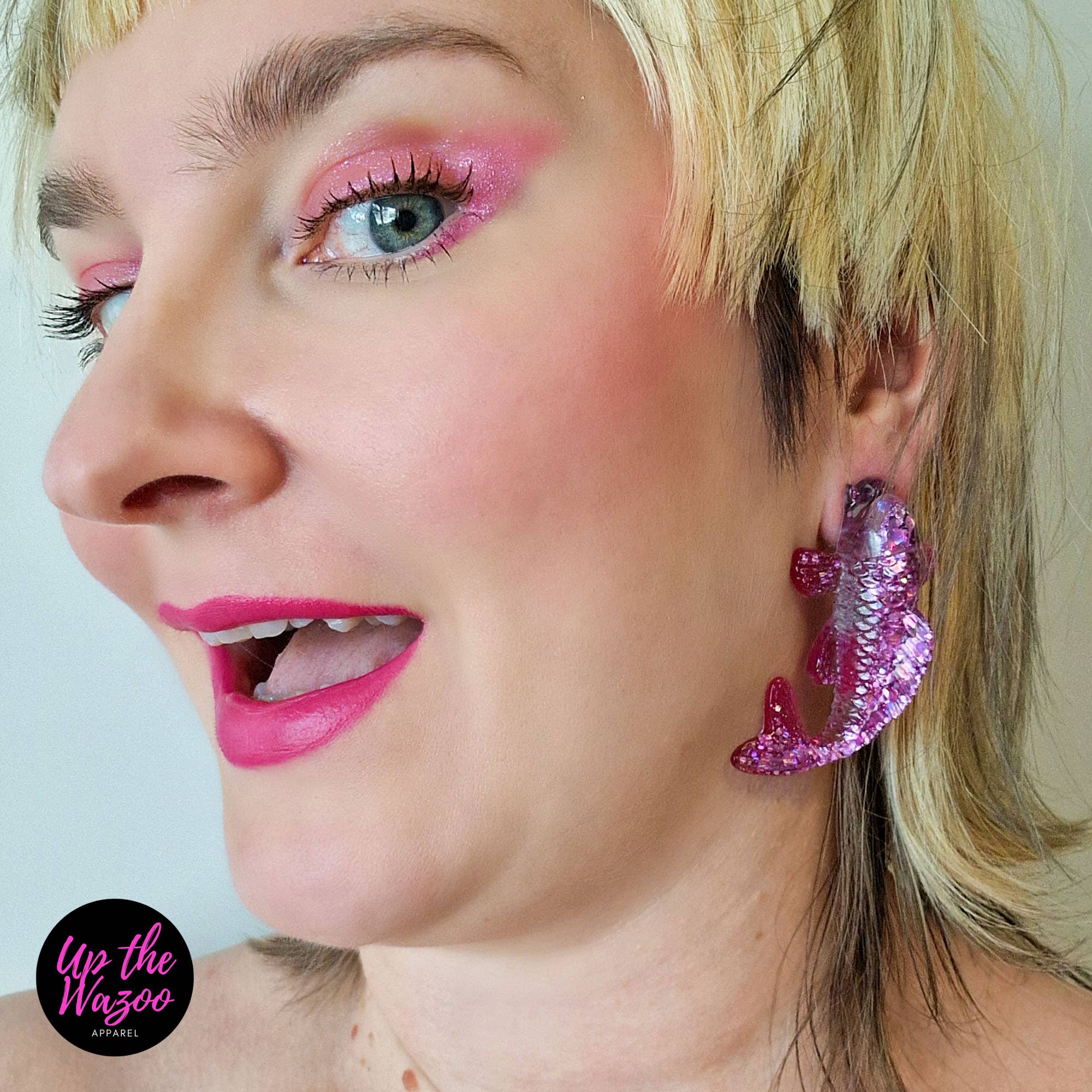 Up the Wazoo Apparel - Wholesale Stud/Post Earrings - Fancy Lures, Dusty Rose - Handmade To Order3
