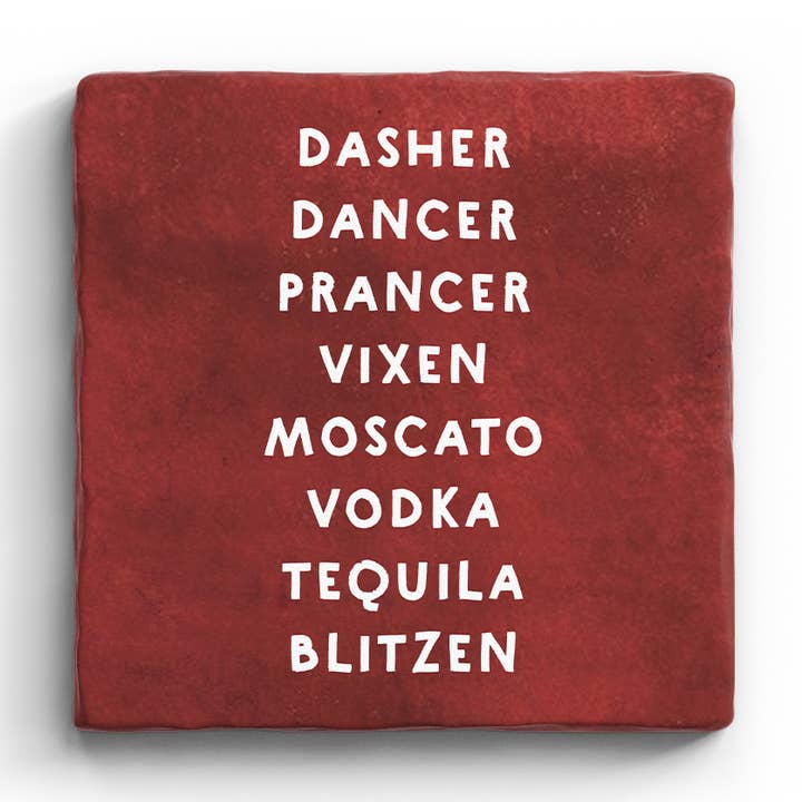 Paisley & Parsley - Wholesale Coasters - Blitzen - Marble Coaster (Christmas)0