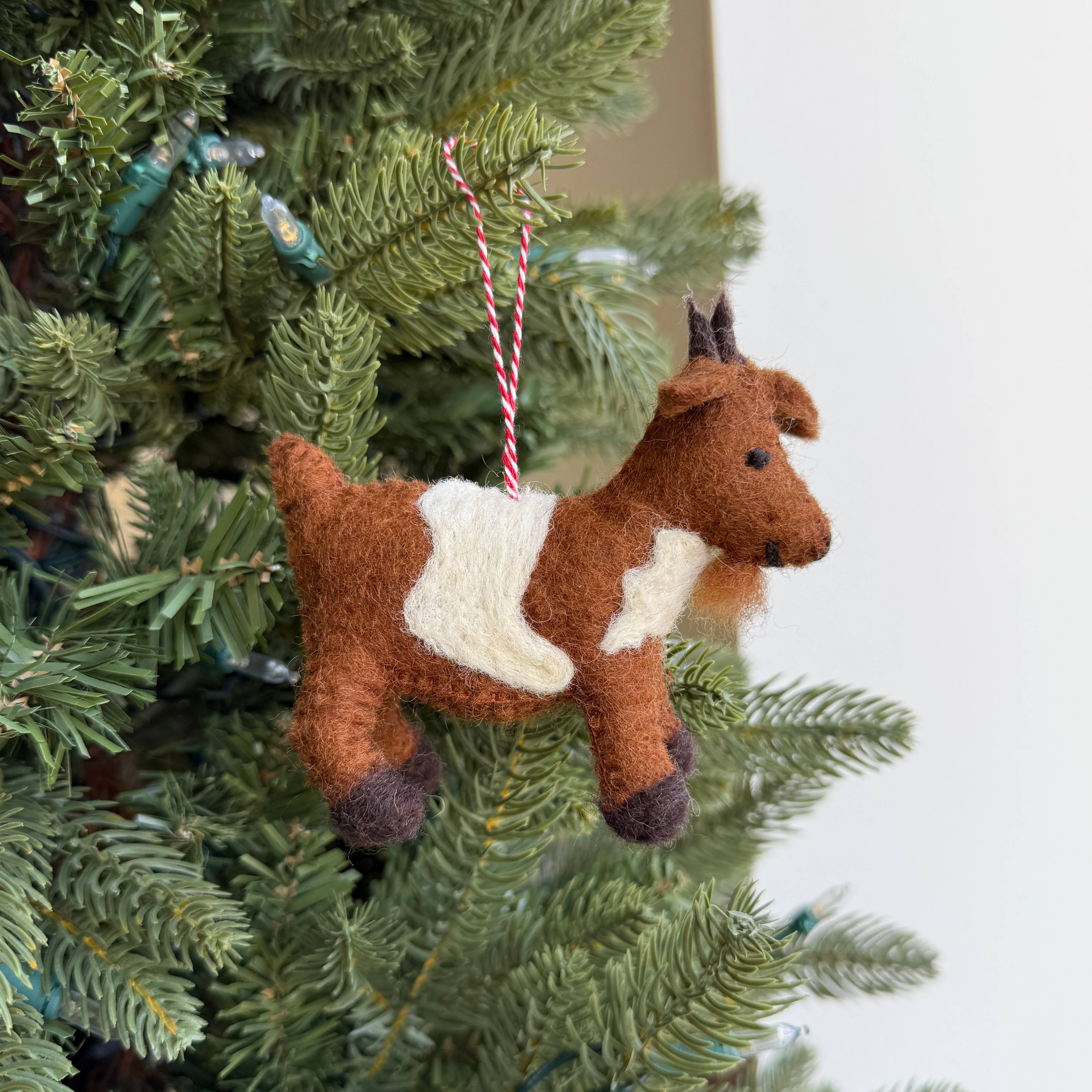 Ornaments 4 Orphans – wholesale Ornament – Goat, Brown Spotted, Felt Wool Christmas Ornament1