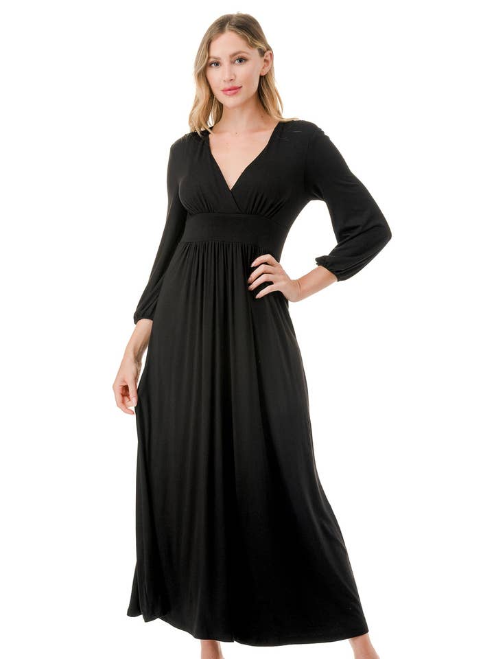 ROBE LONGUE ALESSIA (NOIRE) - VD3237 pour la vente par VAVA by Joy Han