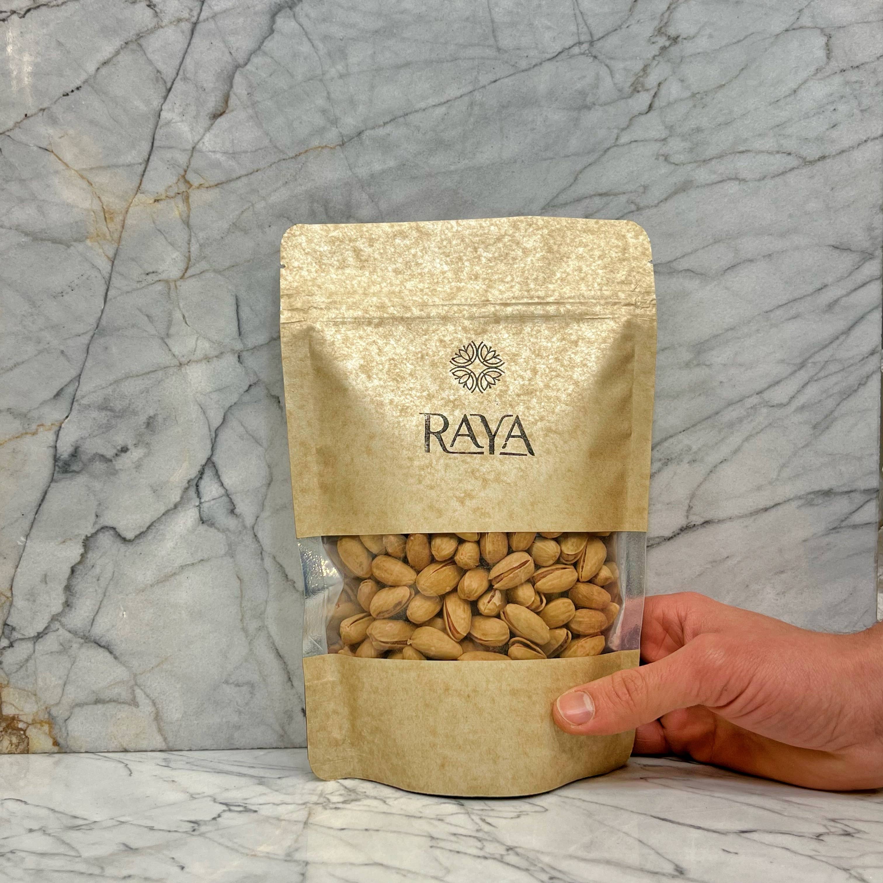 RAYA - Wholesale Nuts - Organic Roasted and Salted Pistachios Bag1