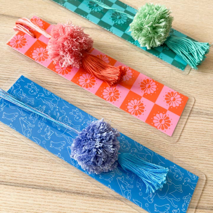 Bookmark with PomPom HANDMADE for wholesale by Chala's Creative