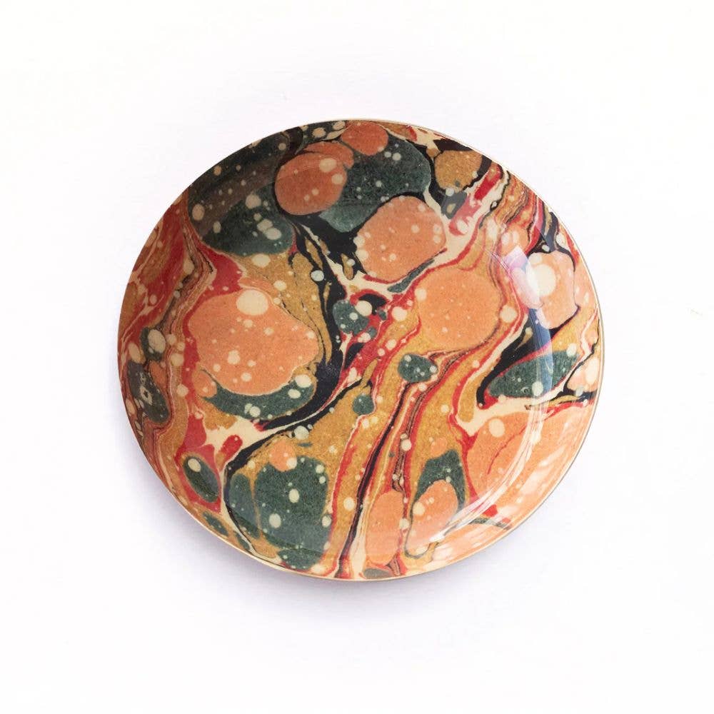 Roomytown – wholesale Decorative tray – Round Enamel Tray - Marbled