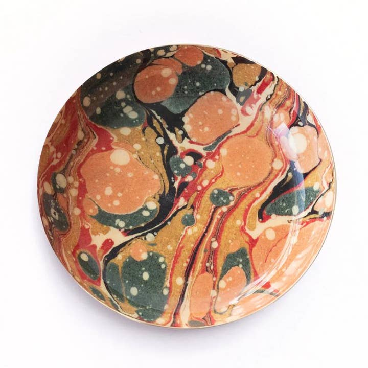 Roomytown – wholesale Decorative tray – Round Enamel Tray - Marbled0