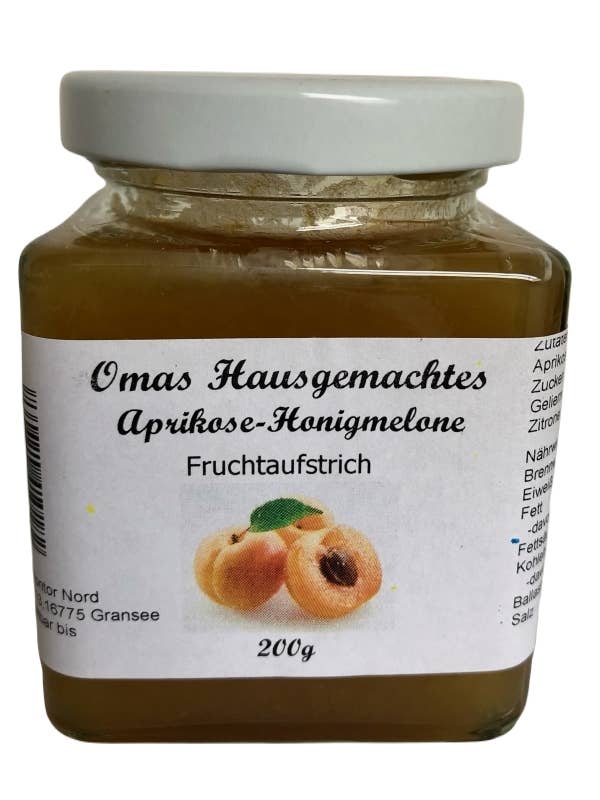 Grandma's Homemade Apricot-Honeydew Melon Fruit Spread 200g for wholesale by Delikatessen Kontor Nord