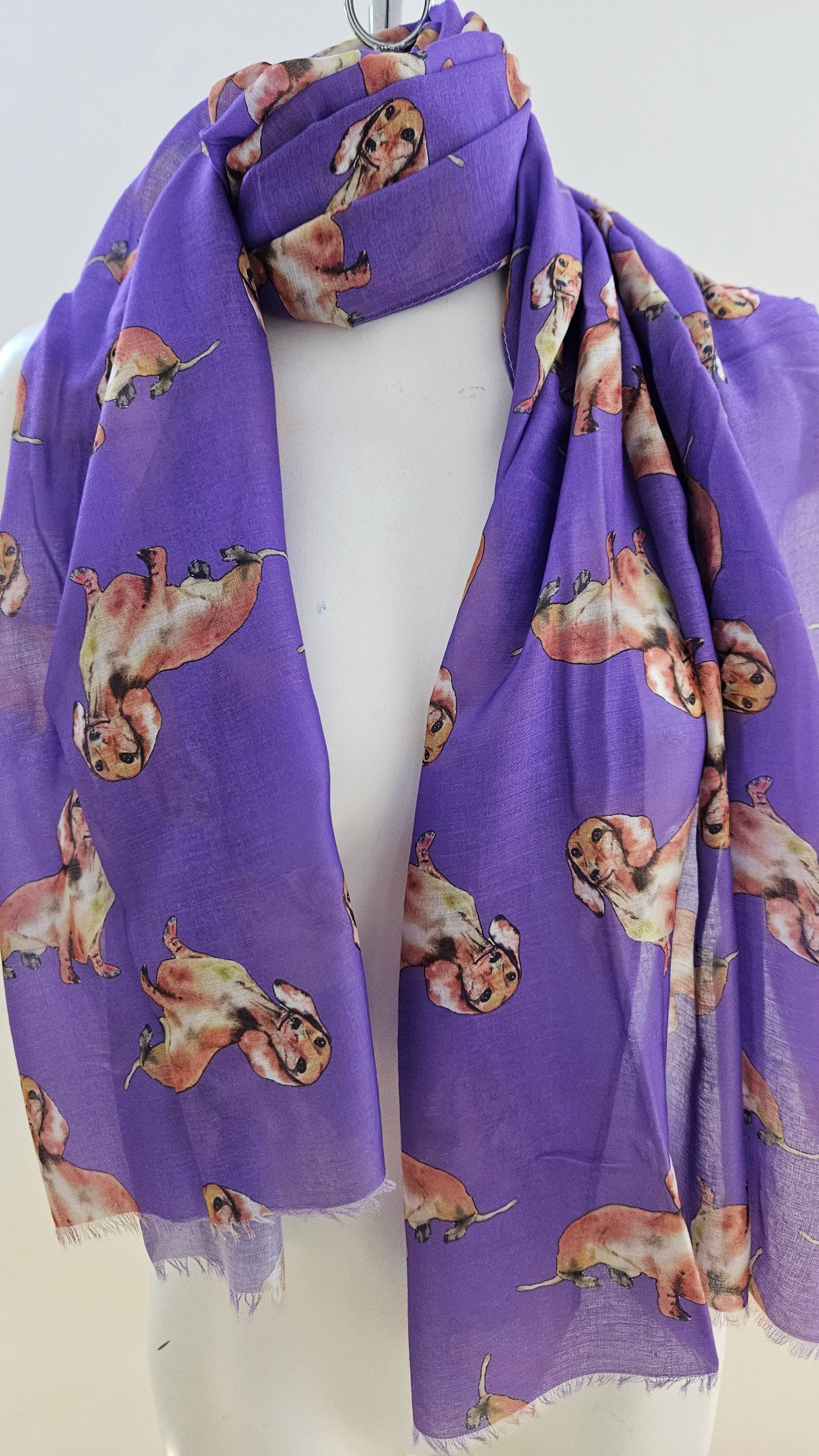 Shimena - Wholesale Scarf - Women's - Lightweight Dachshund scarf10