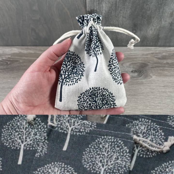 Tree of Life Burlap Gift Pouch – Wholesale Drawstring Bag for wholesale by Keystone Crystals