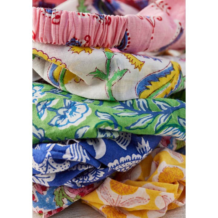 Namaste - Wholesale Hair Tie - Block Print Knot Hairband - Mixed Prints3