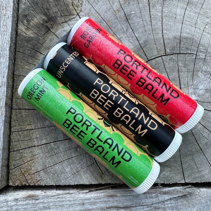 Portland Bee Balm - Wholesale Lip Balm Set - Mint, Rose & Unscented Assorted Beeswax Lip Balm – 3-Pack3