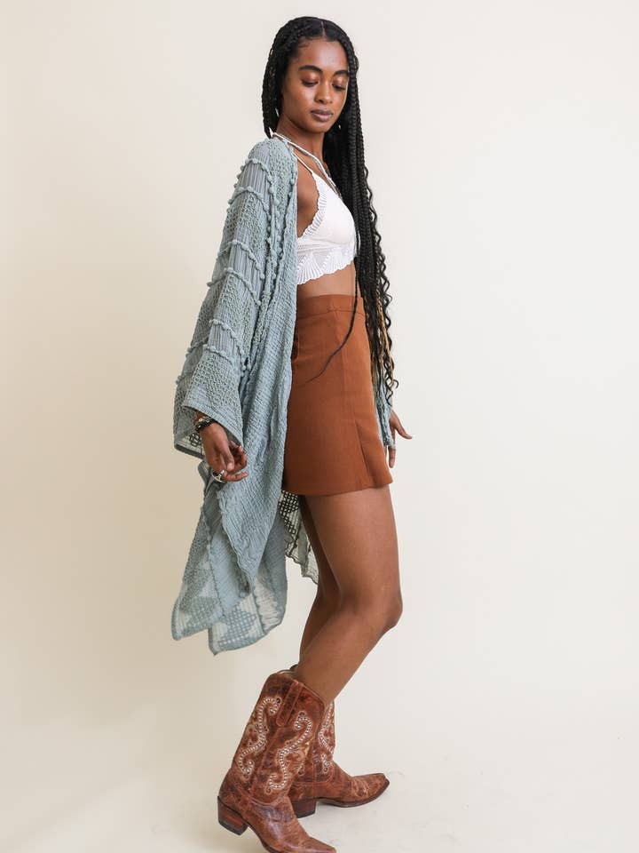 Leto Accessories - Wholesale Kimono – Women's - Embroidered Zig Zag Soft Kimono ⚡️ - Cover Up6