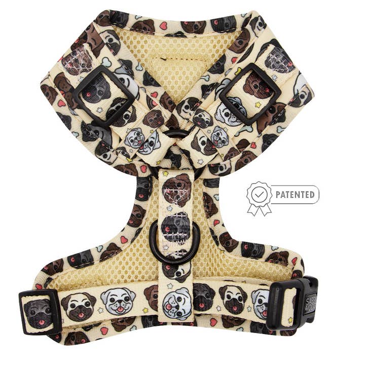 SASSY WOOF - Wholesale Pet Harness - Dog - Dog Adjustable Harness - It's a Pug's Life