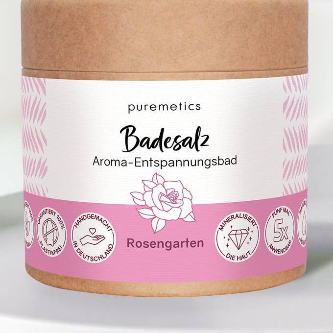 'Rose Garden' bath salt for wholesale by puremetics GmbH