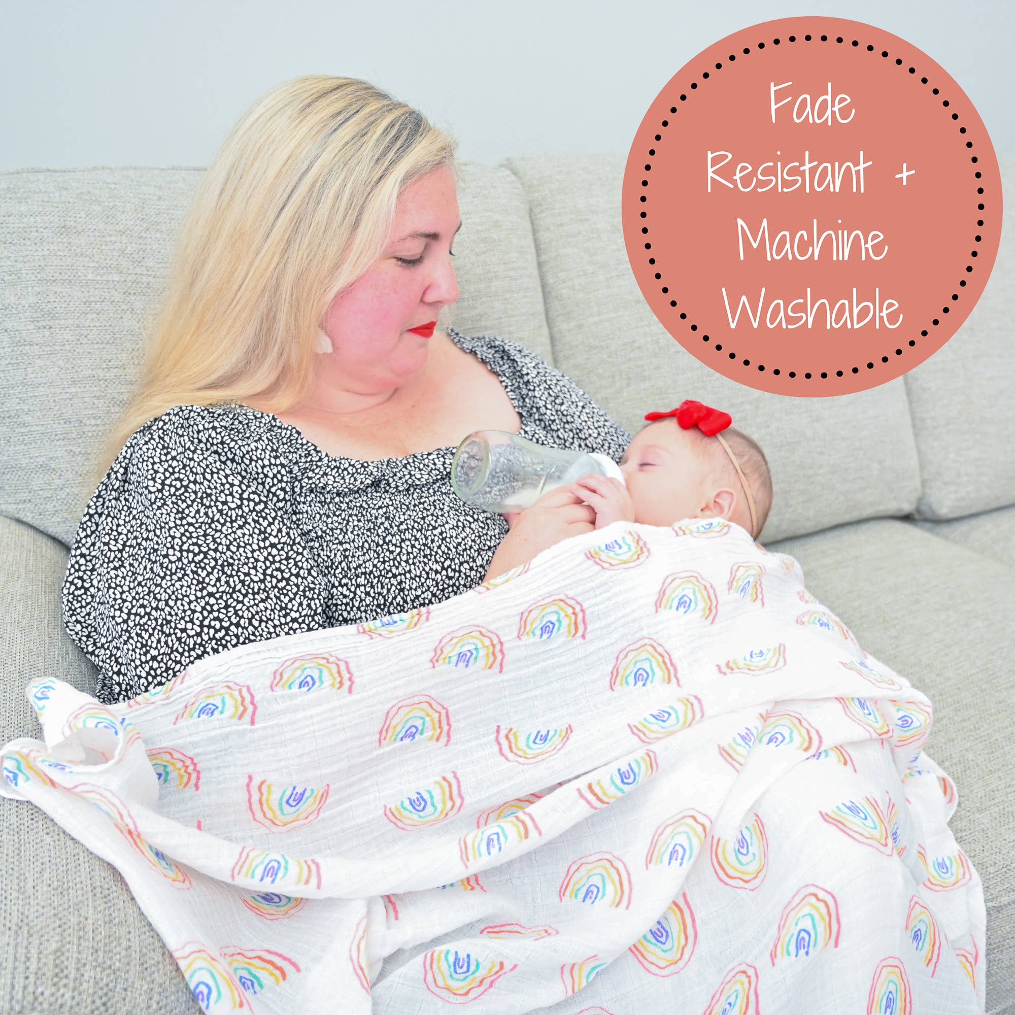 LollyBanks – Swaddle - Bebé por atacado – Manta de Musselina para Bebé "Somewhere Over The Rainbow"2