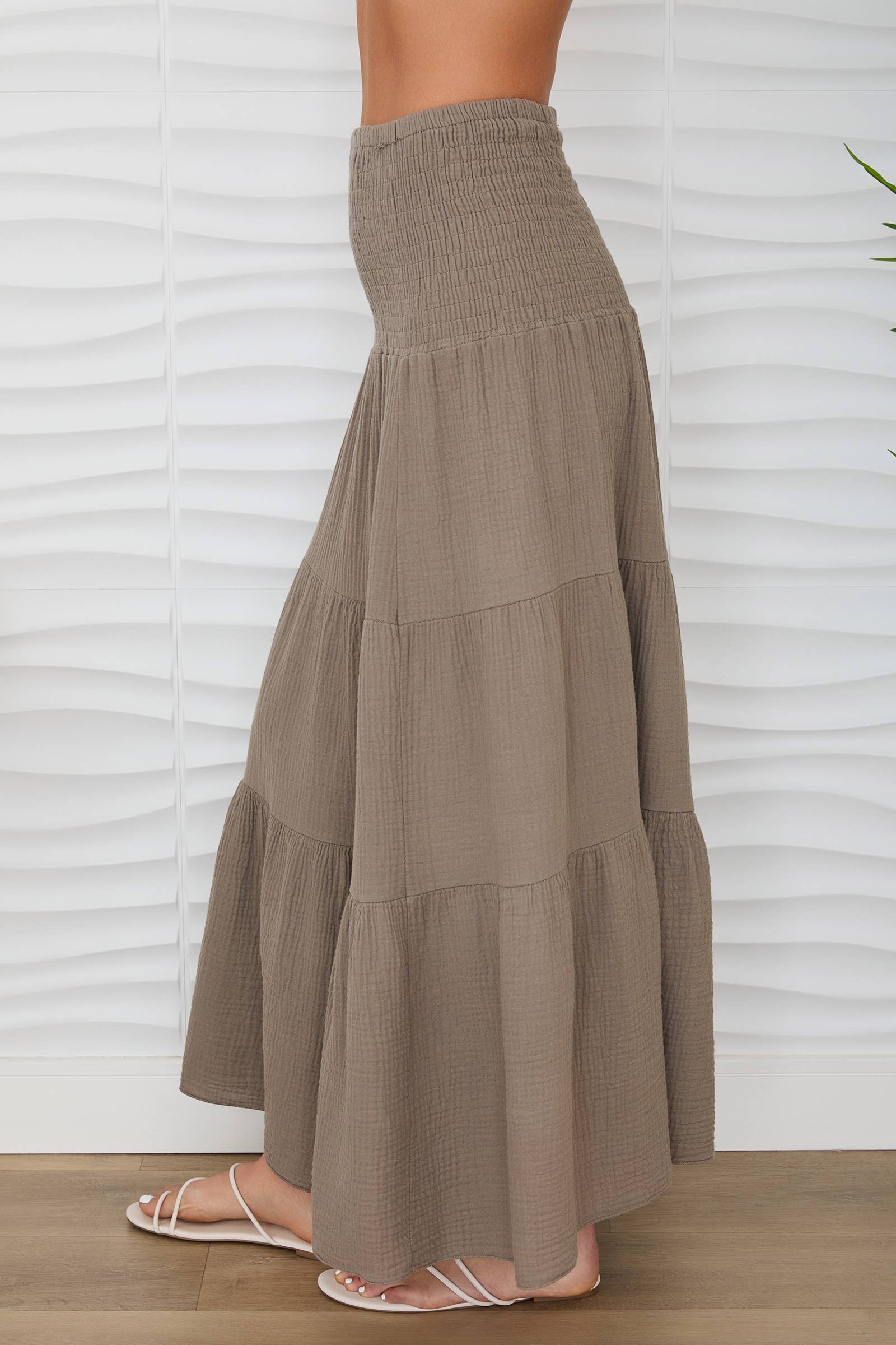 MILIO MILANO - Wholesale Skirt - Women's - TIERED COTTON GAUZE SKIRT (113016)10