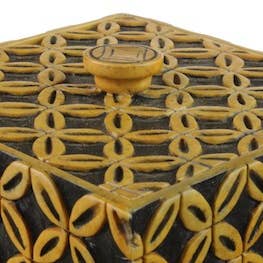 Überlappende Kreise Würfel Speckstein Schmuckdekor Scharnier/Deckelbox für den Großhandel von The Niger Bend