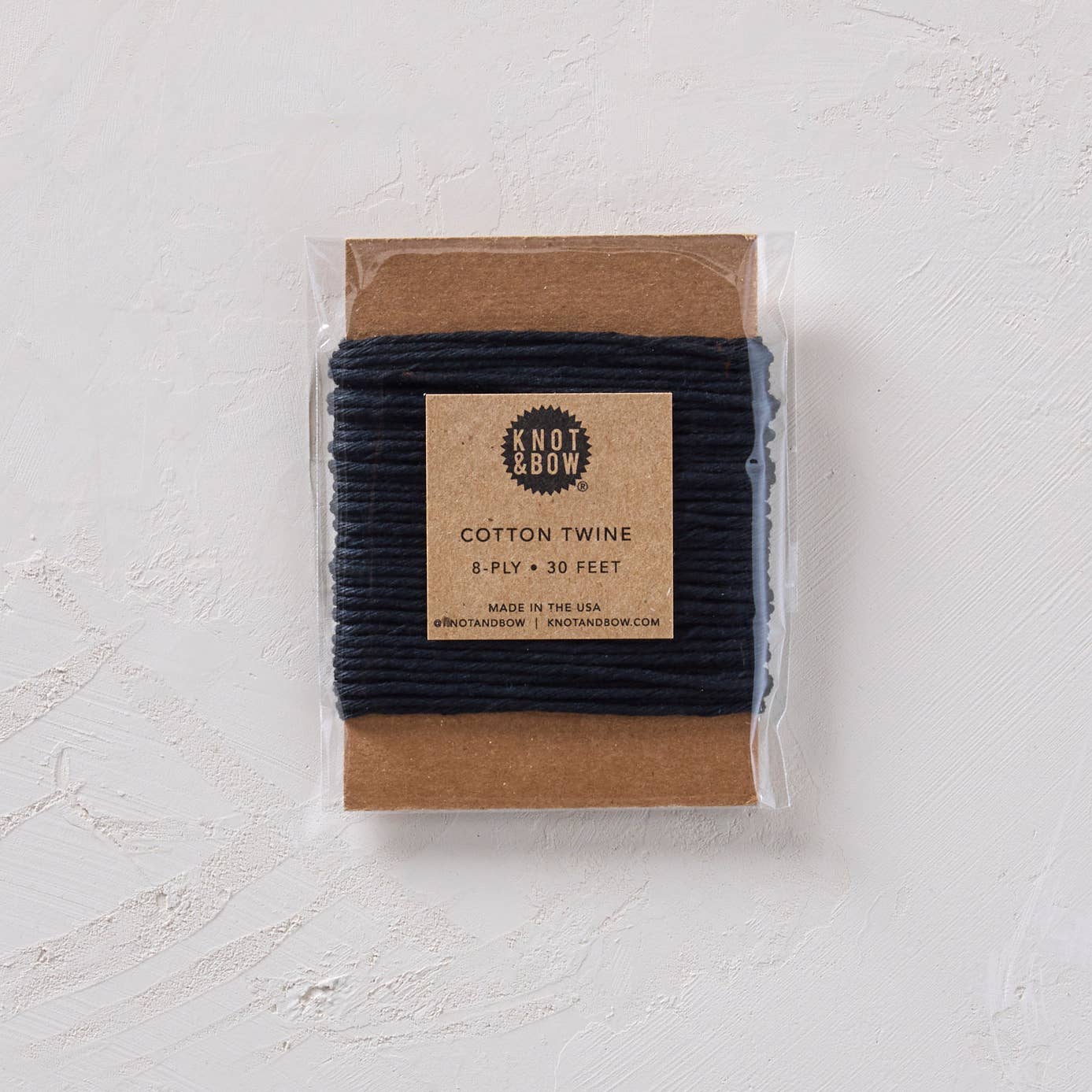 Knot & Bow – wholesale Snöre – Svart bomull Twine-kort0