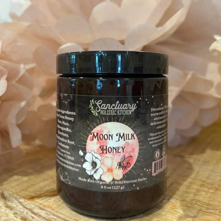 8 oz - Moon Milk Honey for wholesale by Sanctuary Holistic Kitchen