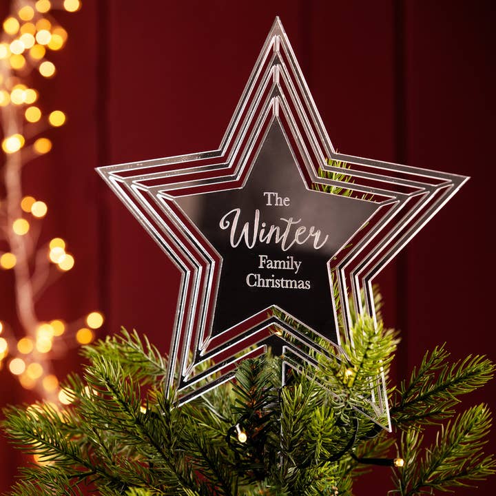 Personalised Star Christmas Tree Topper for wholesale by Twenty-Seven Enterprises Ltd