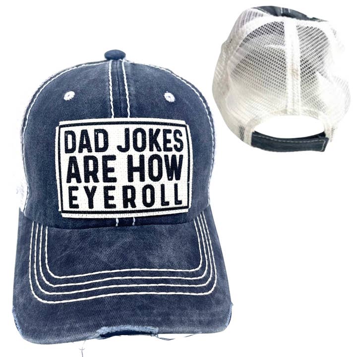 CASQUETTE DE BASEBALL DAD BLAGUES ARE HOW I ROLL | CHAPEAU UNISEXE | VIEILLI pour la vente par dkhandmade