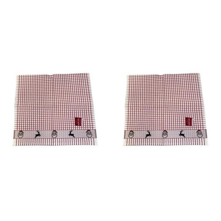Torchon Polidri Santa - Motif de vacances rouge et blanc pour la vente par Dublin Gift Company