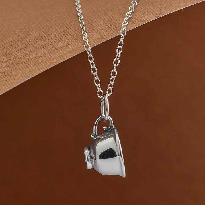 Sterlingsølv halskæde med tekop for engroshandel hos Nina Designs