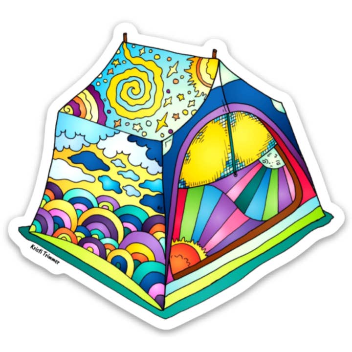 Camping - Dreaming Tent Sticker for wholesale by Alaska Wild & Free