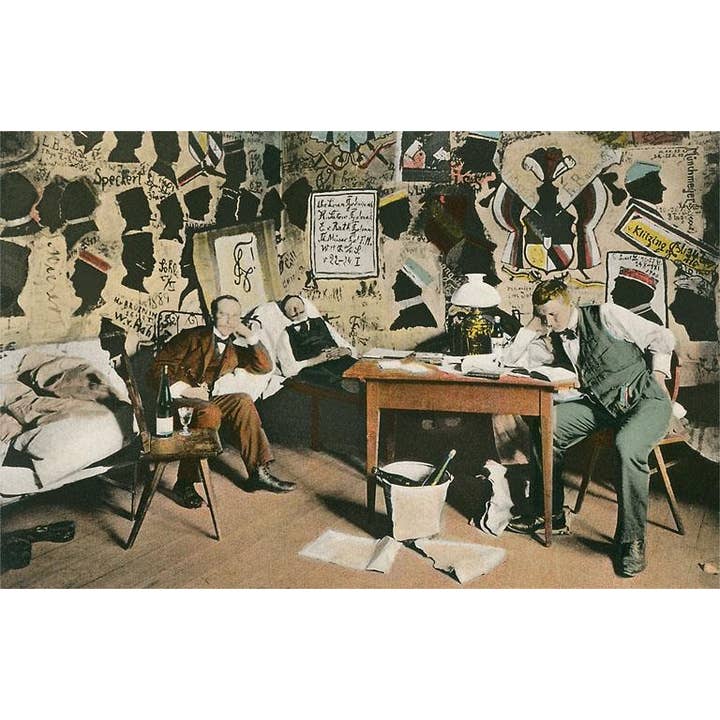 Postcard BV-195 Bohemian Studio with Wine Bottles for wholesale by Found Image Press