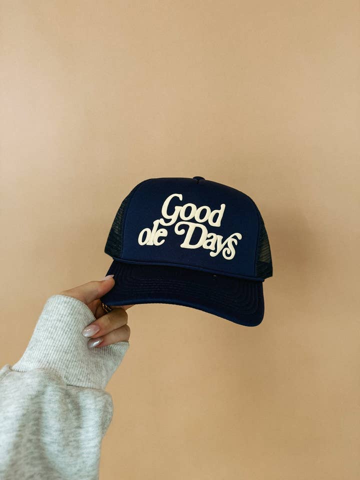good ole days trucker hat - navy / cream for wholesale by ETTA & EAST