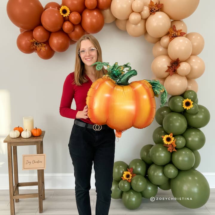 Zoey Christina - Wholesale Balloon - Pumpkin Foil Balloon – Fall, Harvest & Thanksgiving Party4