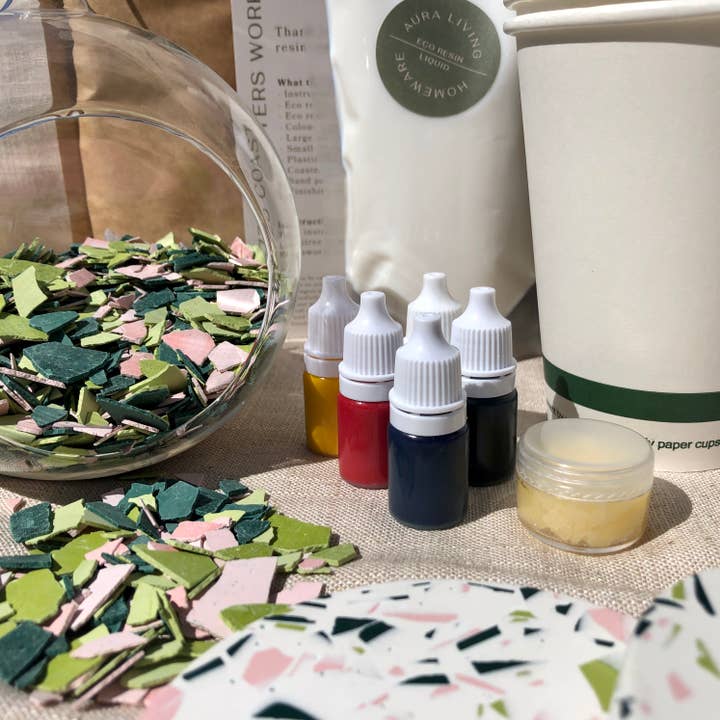 Aura Living – Engroshandel DIY-hobbysæt – Terrazzo Coasters Workshop Kit2