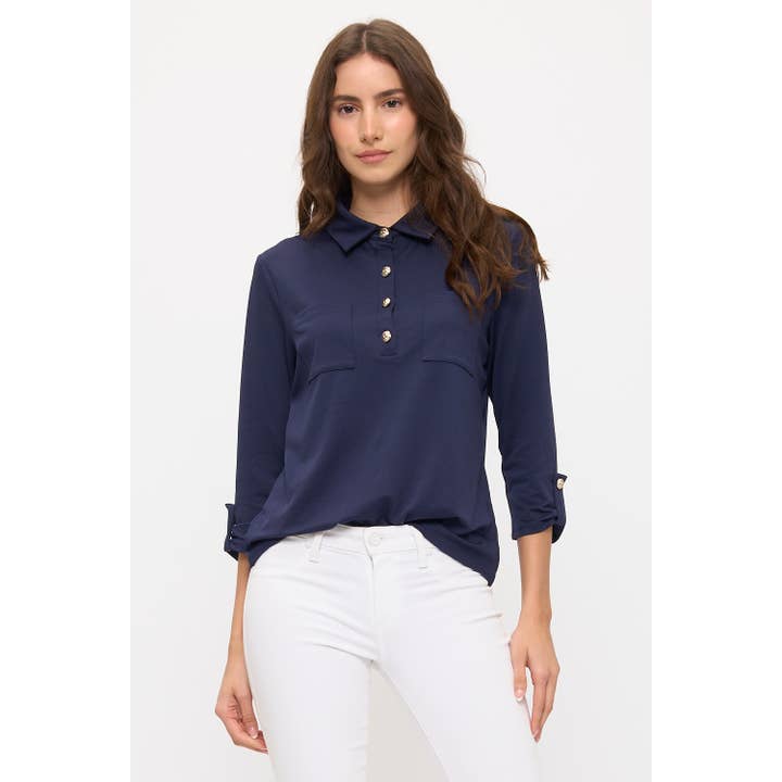 SKJORTE MED STOR KNAPPEKRAVE for engroshandel hos Perseption