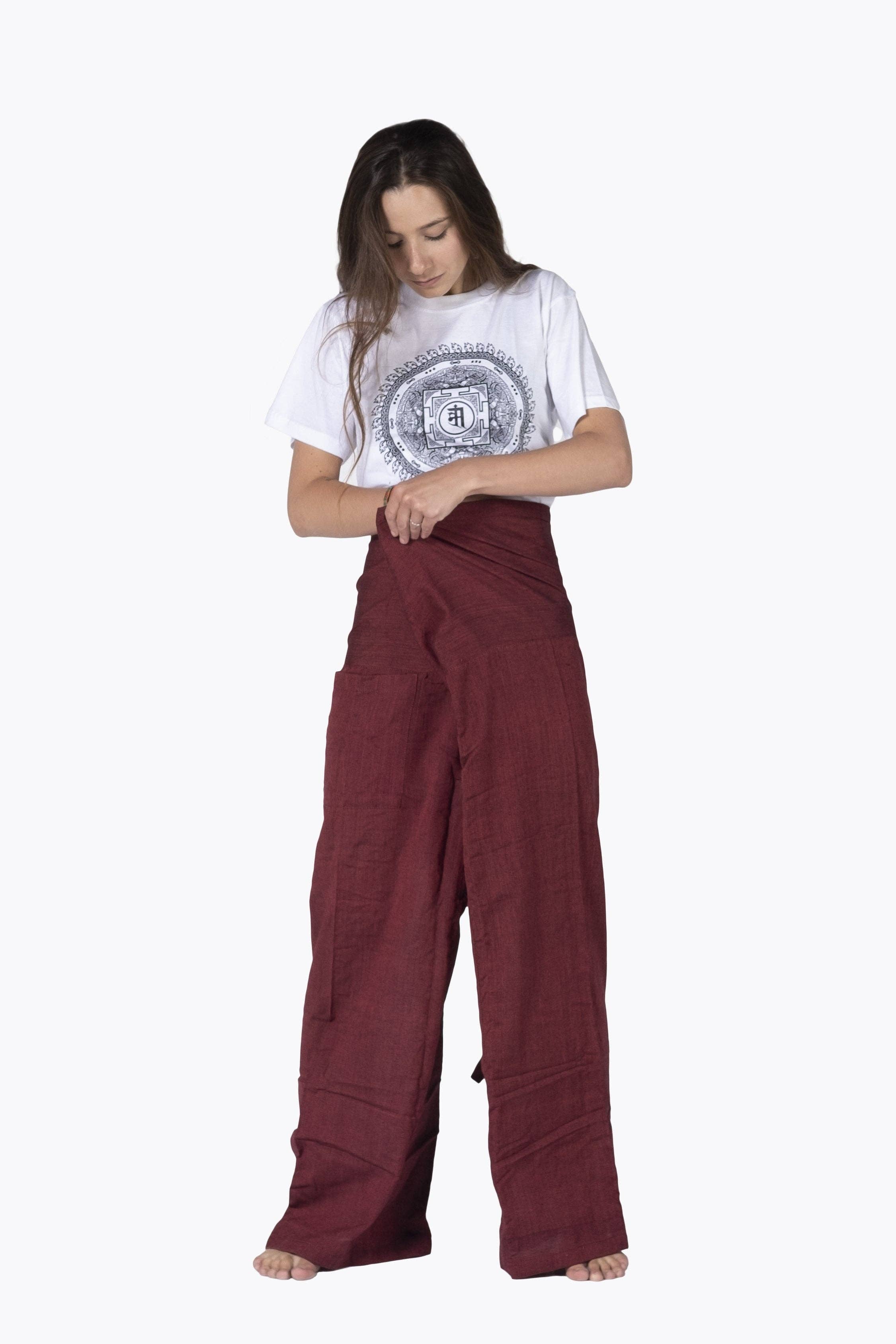 HimaOriginals - Venta al por mayor Pantalones - Mujer - Pantalón de algodón tailandés estilo pescador, boho hippie, ajuste relajado14