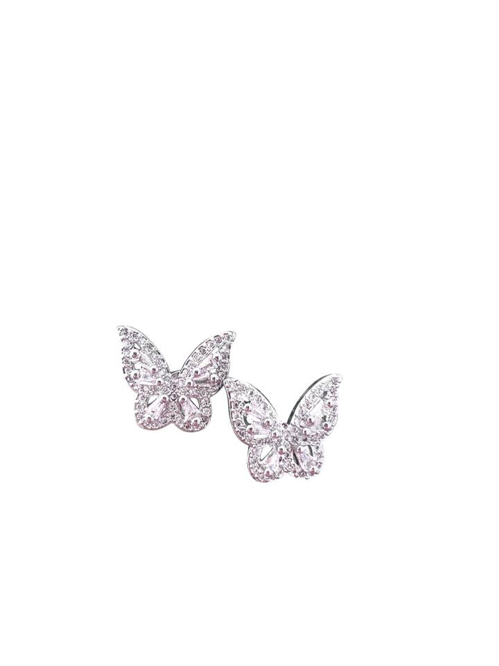 Pendientes de Tachuela con Mariposa Brillante para venta al por mayor de Gemelli
