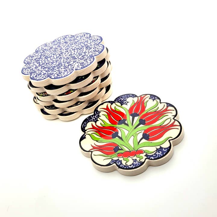 Eclectic Woodchuck – Base de copos por atacado – Porta-copos serigrafados em cerâmica em padrões variados2