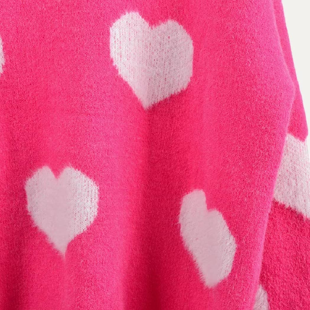 Rosafarben Langarm-Pullover mit Wimpernmuster zum Valentinstag für den Großhandel auf Faire3
