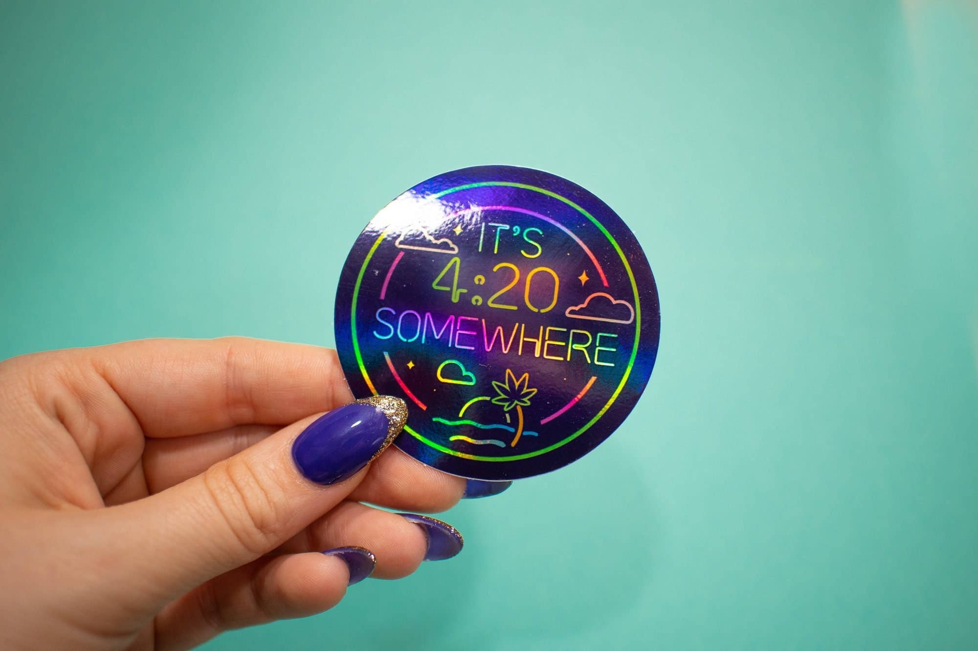 Chelzart - Wholesale Sticker - It's 4:20 Somewhere Sticker | Gifts For Stoners |0