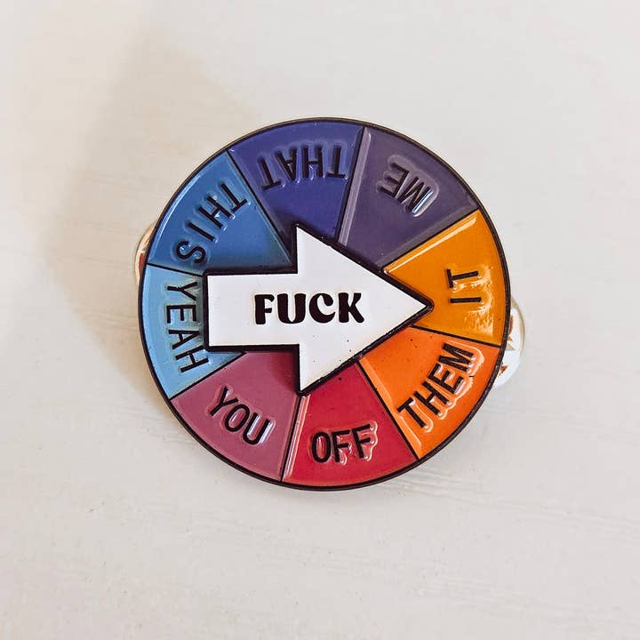 SHEWOLF Designs - Wholesale Lapel Pin/Button - Pin: Fuck Spinning Mood & Funny Interactive Pin