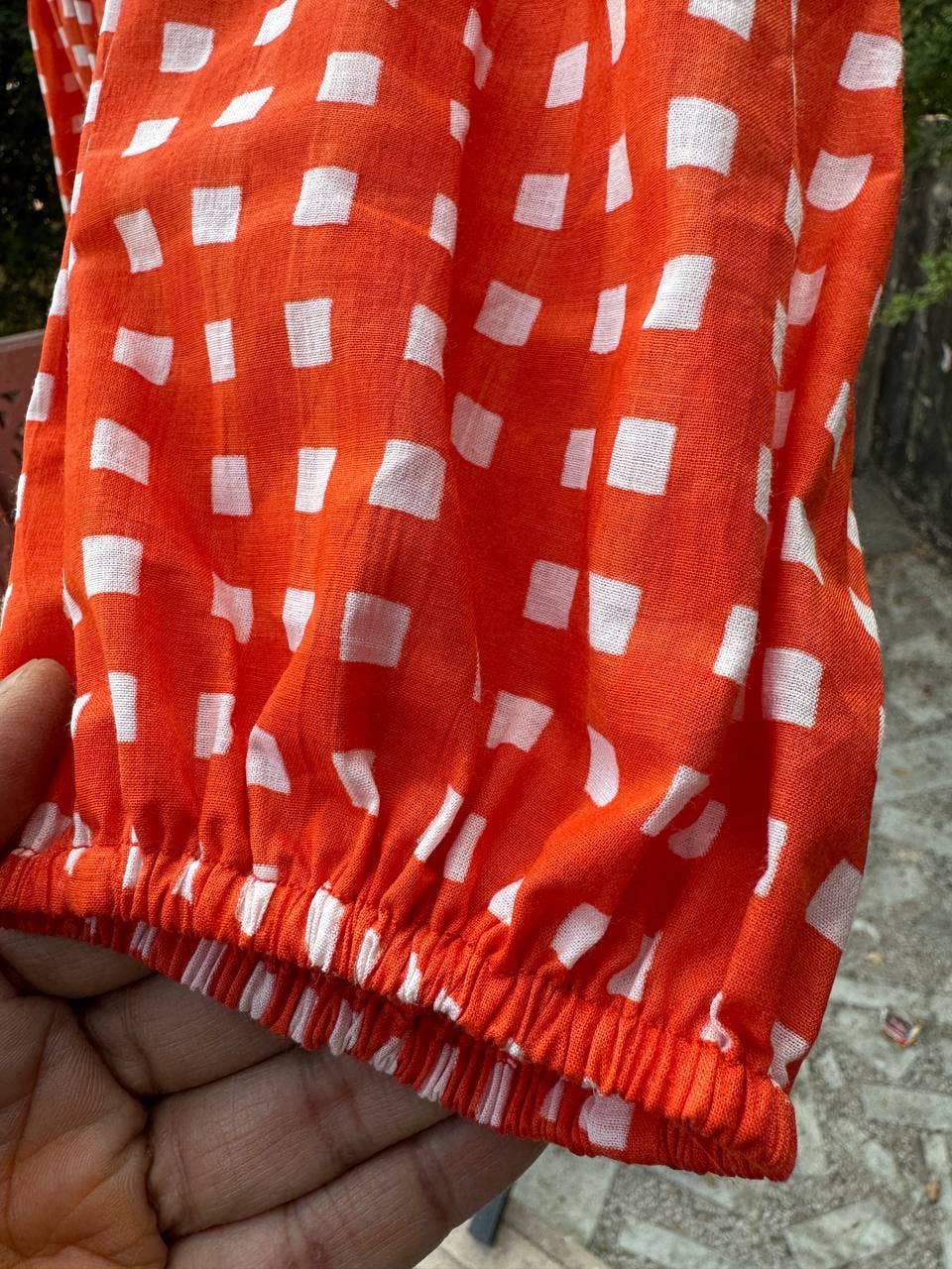 GYPSY STUDIO – Engroshandel Kjole - Dame – Orange bomuldsternet design festkjole til kvinder, kort kjole3