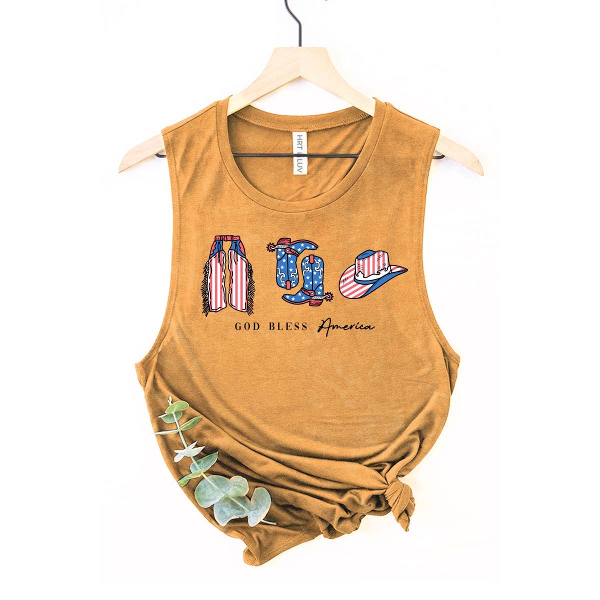 HRTandLUV - Wholesale Tank Top - Women's - GOD BLESS AMERICA MINERAL GRAPHIC TANK TOP6