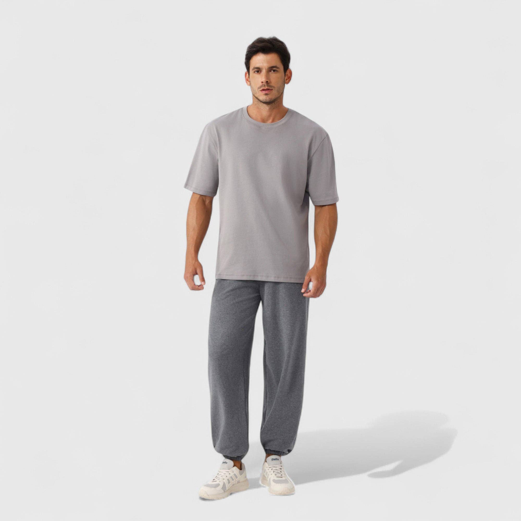 Active by Anna-Kaci - Wholesale T-Shirt - Men's - Men's Oversized Fit Short Sleeve T-Shirt with Drop Shoulders13