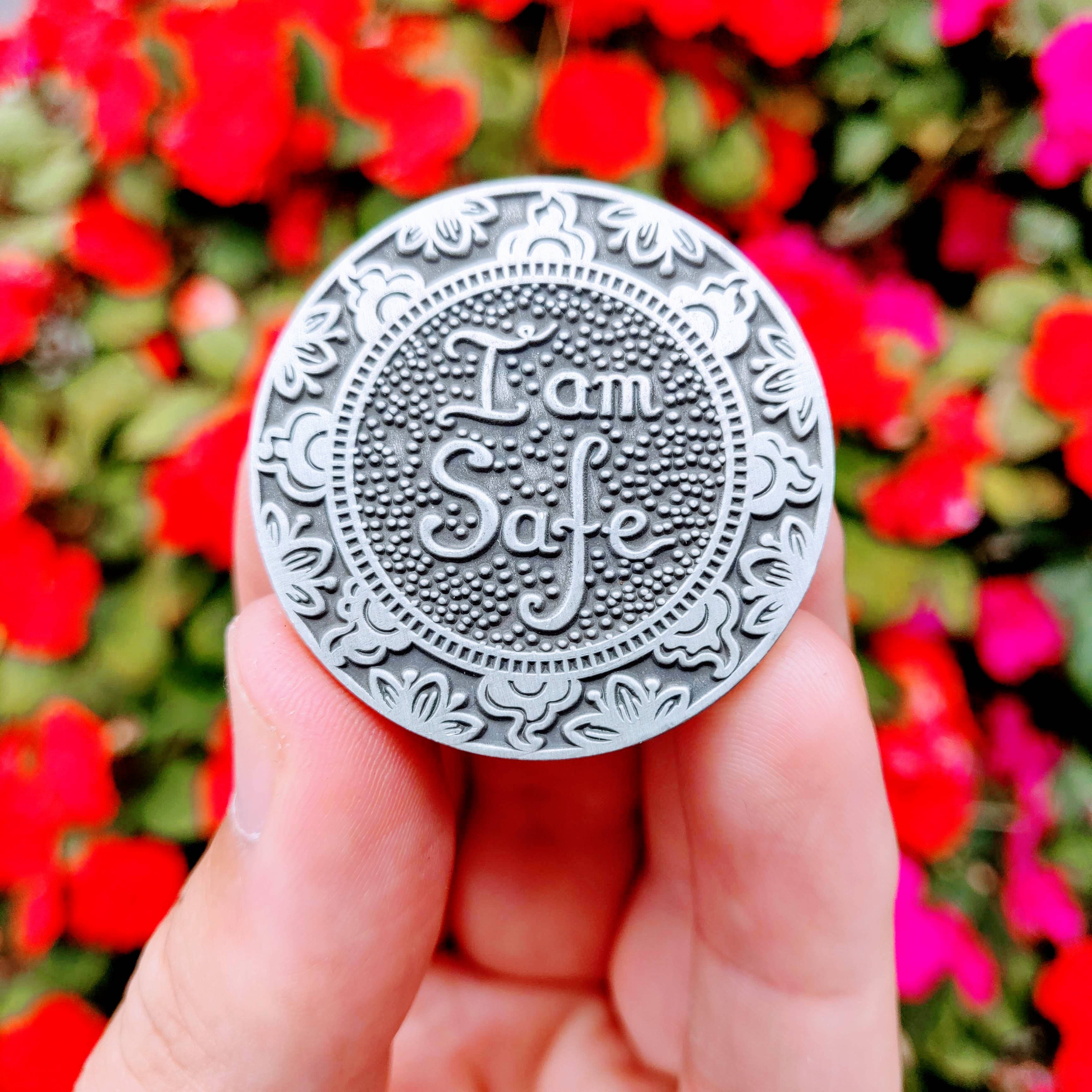 Mantra Medallions - Wholesale Keepsake Coin/Token - I am Safe Mantra Medallion - Meditation, Mindfulness Tool4
