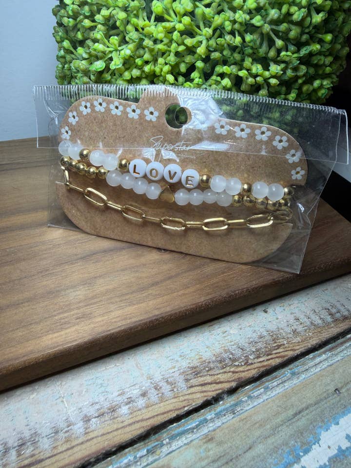 ‘Love’ Bracelet Set for wholesale by MK Lovely Boutique